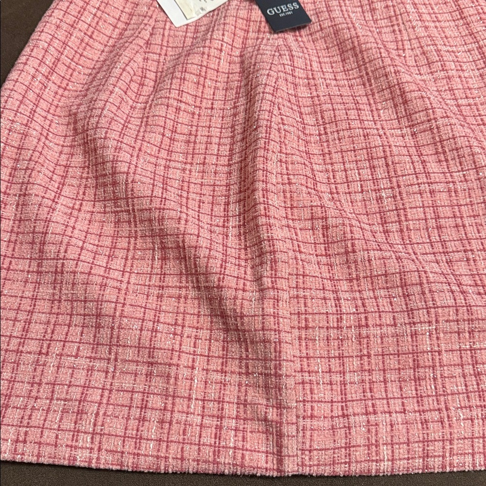 Gorgeous GUESS Women's Pink Mini Emma Tweed Skirt Brand New From Macys - Picture 6 of 17